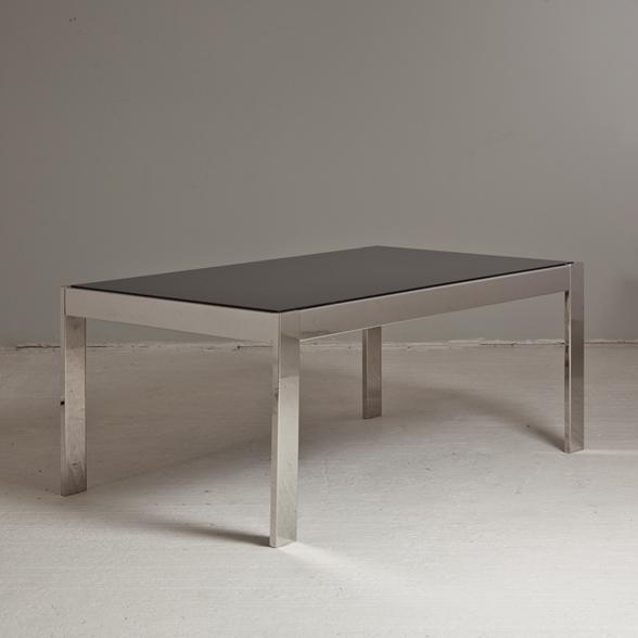 A Baughman Chromium Steel and Lacquered Dining Table 1970s