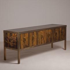 A Bernhard Rohne Acid Etched Buffet for Mastercraft 1970s