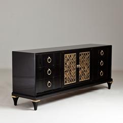 A Black Lacquer Credenza designed by Mastercraft 1960s