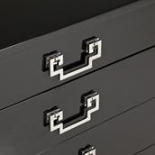 A Black Lacquered Eight Drawer Asian Modern Commode 1950s Alternate image