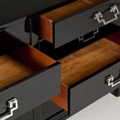 A Black Lacquered Eight Drawer Asian Modern Commode 1950s Alternate image