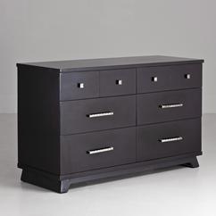 A Black Six Drawer Commode by Huntley Furniture 1940s