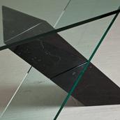 A Black Stone and Glass Console Table designed by Reflex 1980s Alternate image