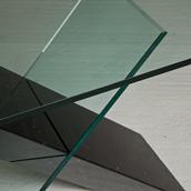 A Black Stone and Glass Console Table designed by Reflex 1980s Alternate image