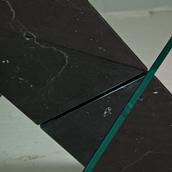 A Black Stone and Glass Console Table designed by Reflex 1980s Alternate image