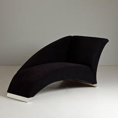 A Black Upholstered Chaise Longue attributed to Kagan 1980s 