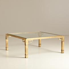 A Brass Mastercraft Designed Square Coffee Table 1970s