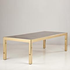 A Brass and Glass Mastercraft Extendable Table