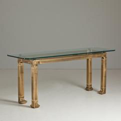 A Bronze Framed Mastercraft Designed Console Table 1970s