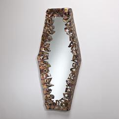 A Brutal Style Metal Framed Mirror 1970s