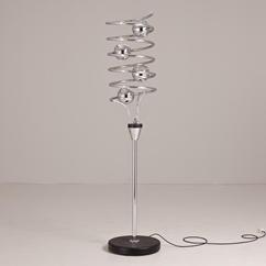A Chrome Spiral Shaped Floor Lamp 1970s