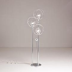 A Chrome Three Armed Floor Lamp USA 1970s 