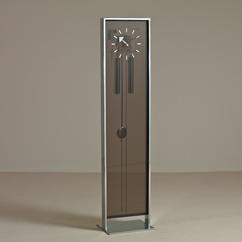 A Chromium Steel Floor Standing Clock by Howard Miller 1970s
