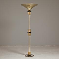 A Chunky Lucite and Brass Uplighter 1970s