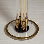 A Chunky Lucite and Brass Uplighter 1970s Alternate image