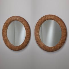 A Circular Woven Rope Framed Mirror 1970s