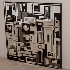 A Clear and Tinted Sculptural Panelled Mirror 1973