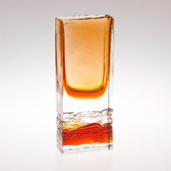 A Czech Designed Sommerso Rectangular Shaped Glass Vase