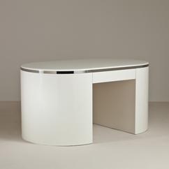 Double Sided Desk on Double Sided White Lacquered Desk 1980s