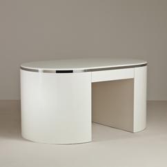 A Double Sided White Lacquered Desk 1980s