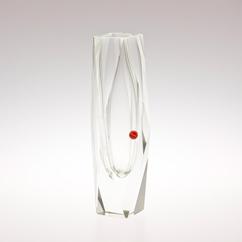 A Facet Cut Murano Sommerso Clear Glass Vase by Formia