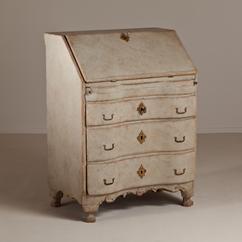 A Fantastic Swedish Painted Rococo Secretaire circa 1760