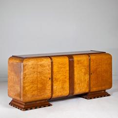 A French Late Art Deco Burr Root Veneer Buffet 1940s