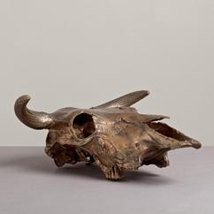A Gilded Bronze Cast of a Skull by Talisman
