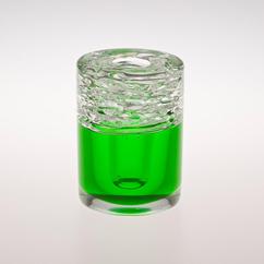 A Heavy Murano Sommerso Vase with Clear and Green Glass 