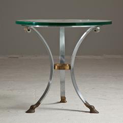 A Jansen Style Steel and Bronze Occasional Table 1970s 
