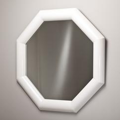 A Karl Springer Style White Octagonal Mirror USA 1970s