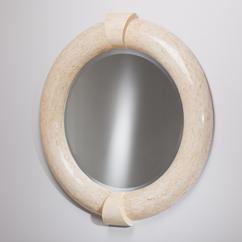 A Karl Springer designed Horn Veneered Mirror 1970s