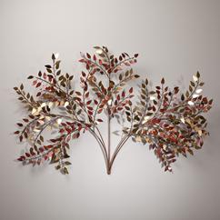 A Large Autumnal Patinated Metal Tree Wall Sculpture 1970s