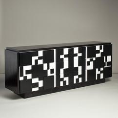 A Large Black and White Buffet by Lane, Altavista USA 1950s
