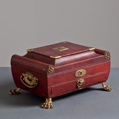 A Large English 19th Century Leather Box
