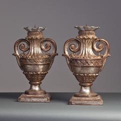 A Large Pair of 20th Century Urn Shaped Pricket Candlesticks