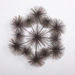 A Large Rare Urchin Shaped Metal Wall Sculpture by Jere 1970s