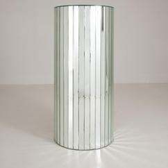 A Large Semi Circular Facet Cut Mirrored Pedestal 1970s