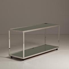 A Large Steel and Marble Milo Baughman Console 1970s