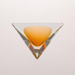 A Large Triangular Murano Sommerso Glass Ashtray 
