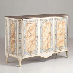 A Late 18th Century Italian Painted Three Door Cabinet