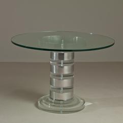 A Lion in Frost designed Heavy Lucite and Steel Table 1970s