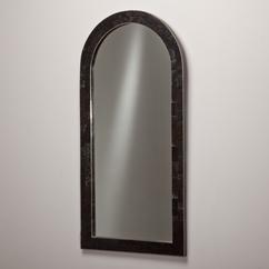 A Maitland Smith Black Stone Mirror with Bronze Inlay 1980s 
