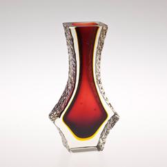 A Mandruzzato Murano Sommerso Vase with an Amythyst Centre