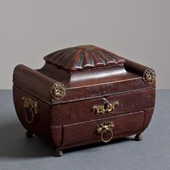 A Medium English 19th Century Brown Leather Box