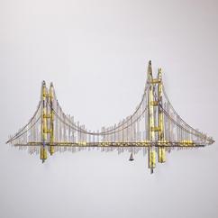 A Metal Wall Sculpture Depicting The Golden Gate Bridge by Jere 
