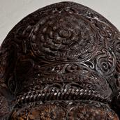 A Mid 19th Century Teak Indian Elephant With Carved Bone Tusks  Alternate image