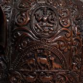 A Mid 19th Century Teak Indian Elephant With Carved Bone Tusks  Alternate image