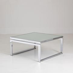A Milo Baughman designed Nickel Plated Square Coffee Table 1970s