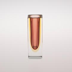 A Murano Sommerso Glass Vase with an Aubergine Centre